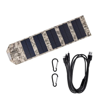 10W Foldable Solar Panel 5V USB Portable Battery Charger for Cell Phone Outdoor Waterproof Power Bank for Camping Accessories