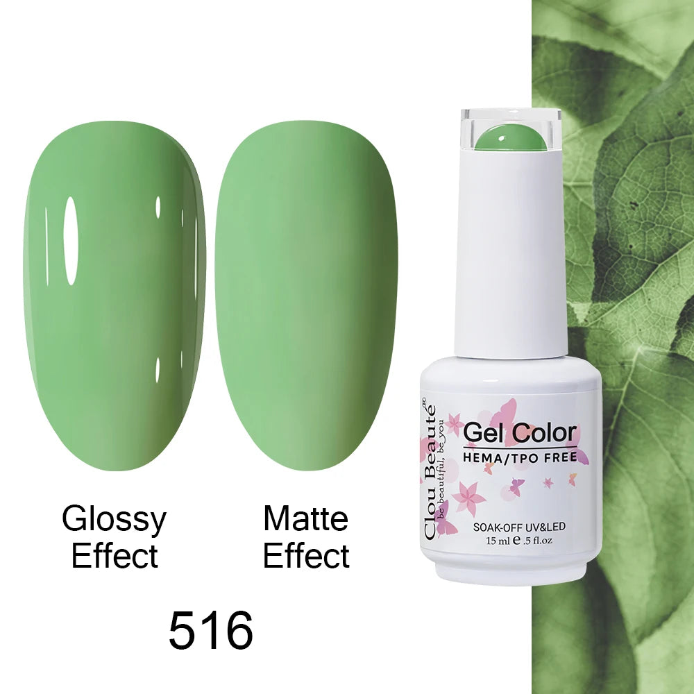 Clou Beaute Gel Nail Polish Neon Brown Royal Blue Red Green Pastal Nude Nail Art Varnishes Gel Lacquer Top Coat UV Gel Nail