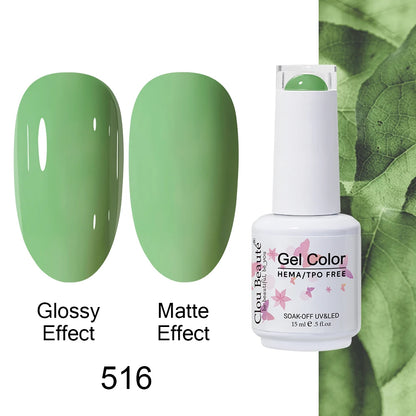 Clou Beaute Gel Nail Polish Neon Brown Royal Blue Red Green Pastal Nude Nail Art Varnishes Gel Lacquer Top Coat UV Gel Nail