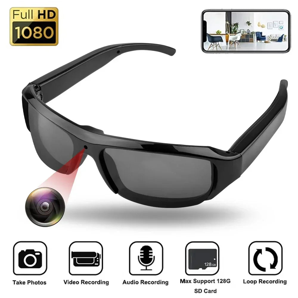 HD 1080P Mini Glasses Camera Portable Video Recorder Wearable Sunglasses Camera Outdoor Sports DV DVR Surveillance Camcorder