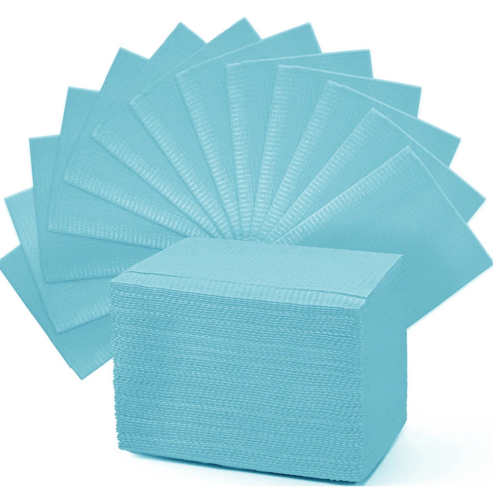 Disposable Tattoo Bibs 3-Ply Waterproof Dental Bibs Sheet Tattoo Table Covers Clean Pad for Nail Salon Dental Clinic Tattoo Shop