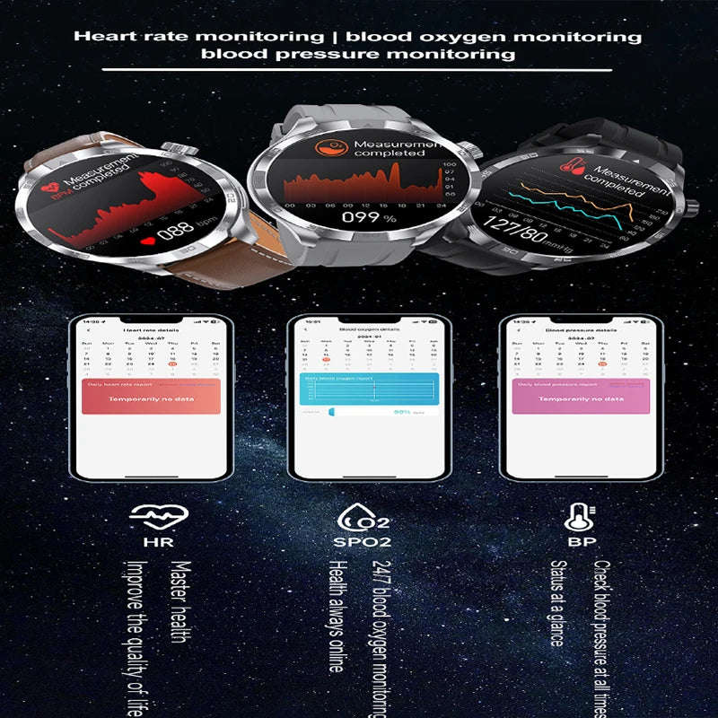 2026 New 1.85 Inch NFC Smart Watch Men Bluetooth Call NFC IP67 Waterproof Heart Rate Monitor Compass Sports Fitness Smartwatch