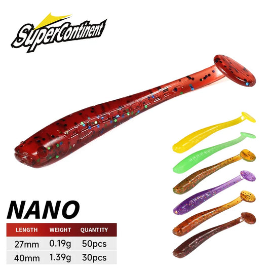 Supercontinent soft bait new minnow 4cm/30pcs 2.7cm/50pcs fishing lures sinking tremor bait Soft Fishing Lure Fishy Worms lure