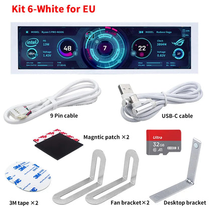 8.8 Inch IPS USB Secondary Screen Type-C PH Interface Turing Smart Screen CPU GPU RAM Computer Monitor Use TURZX Software