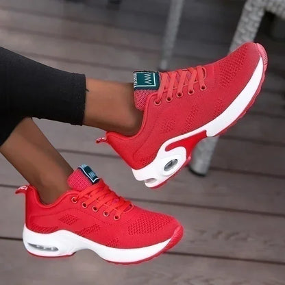 Dam platform sneakers i mesh – Andningsbara, chunky sula, löpning & sport, storlek 36–42, 4 färger