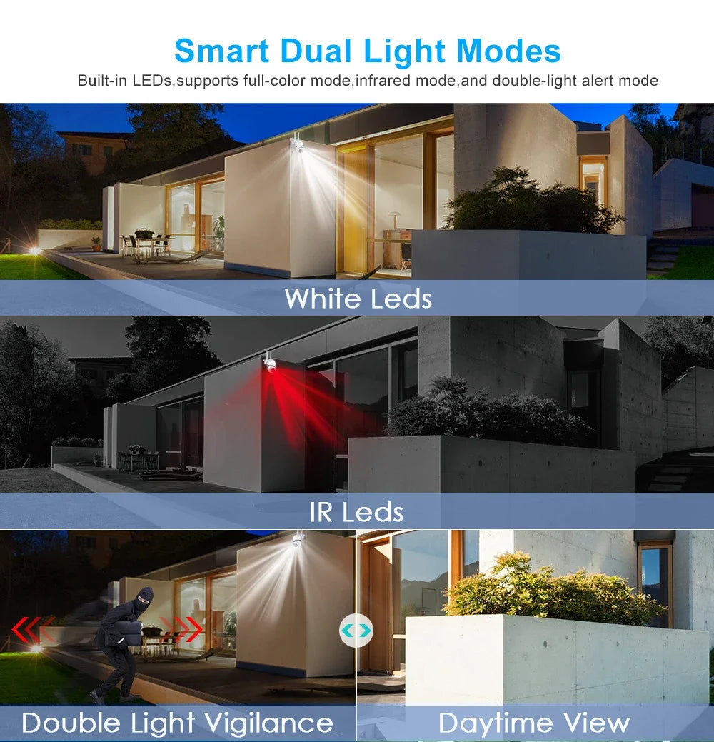 Wifi IP Camera 2MP Outdoor Security Surveillance Cameras AI Human Tracking Two Way Audio 4X Digital Zoom Night Vision Full Color