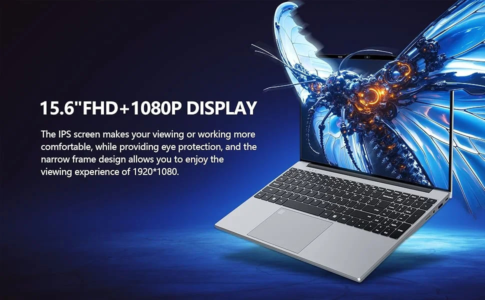 ZHUJIC 15,6" Laptop Intel Core i9-9900 16GB DDR4 Upp till 2TB SSD – Windows 11 FHD IPS Fingeravtryck WiFi Bluetooth 5000mAh, Silver