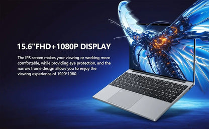 ZHUJIC 15,6" Laptop Intel Core i9-9900 16GB DDR4 Upp till 2TB SSD – Windows 11 FHD IPS Fingeravtryck WiFi Bluetooth 5000mAh, Silver