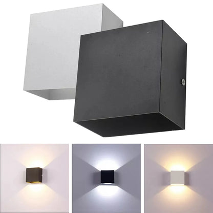 IP65 LED Kubvägglampa 6W/12W – Justerbar Vinkel, Inne & Ute, Aluminium, Varm/Kall/4000K