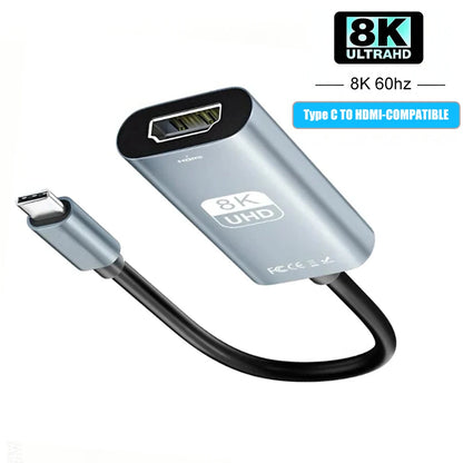 KEBIDU 8K 4K 60Hz 30Hz USB C to HDMI-Compatible Cable Type C HDTV Converter Adapter Cable For iPhone MacBook iPad Phone Laptop