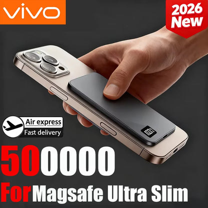 VIVO 50000mAh Thin Magnetic Wireless Power Bank 22.5W Fast Charging Portable External  Battery for Magsafe For iPhone Samsung