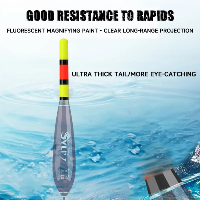 New 2Piece Short Footed Rock Fishing Float 5.2MM Night Light Float Sensing Color Changing Tail/Constant Brightness Tail Optional
