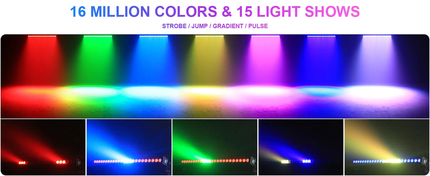 Fieryzeal 100W RGB LED Wall Wash-ljus IP65 – 24x3W DMX512 Strobe Scen DJ Bar Bröllop Utomhus CE FCC RoHS