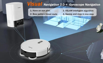 Arnagar S10 Robot Vacuum Cleaner Auto Empty Dust Collection Sweep Mop 12000Pa 5200mAh Low Noise APP Control for home cleanning
