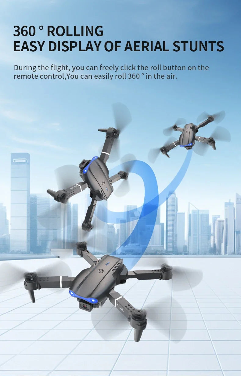 E99 Pro Drone with 8K HD Camera Remote Control Quadcopter Four Axis Aircraft Altitude Hold GPS Flying Toy for Aerial Photography