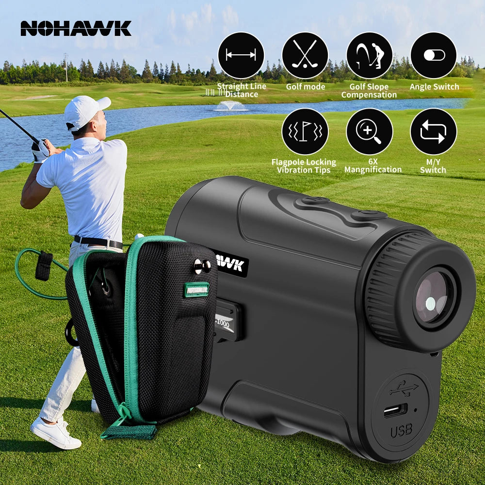 Nohawk laseravståndsmätare för golf med slope, flagglåsning och USB-C