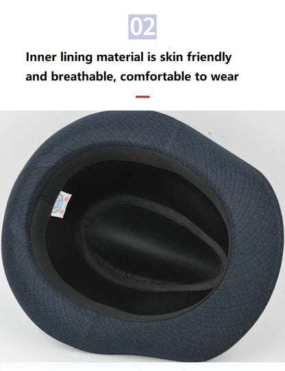 Autumn&Winter Hats For Men Fedoras Top Jazz Plaid Hat Adult Bowler Hats