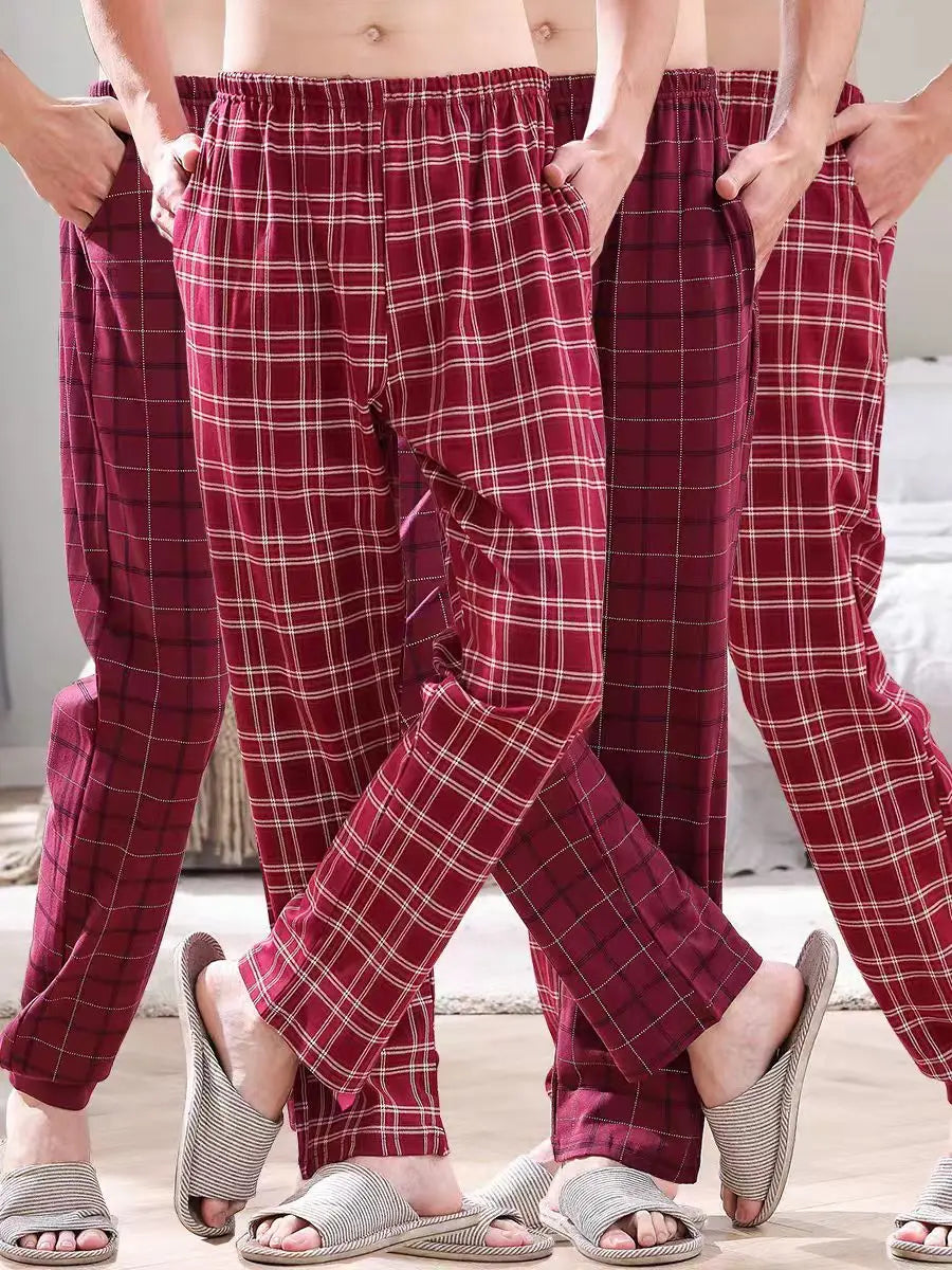 Herr Pyjamasbyxor Långa – Tunna Andningsbara Casual Hemmabyxor, 12 Färger M–6XL