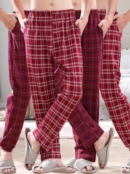 Herr Pyjamasbyxor Långa – Tunna Andningsbara Casual Hemmabyxor, 12 Färger M–6XL