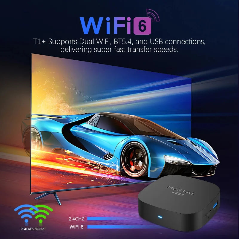 2026 T1+ Android 16 Smart TV Box Rockchip RK3518 WIFI6 BT 5.4 UI Interface 8K HD Media Player Voice Assistant Set Top Box IPTV