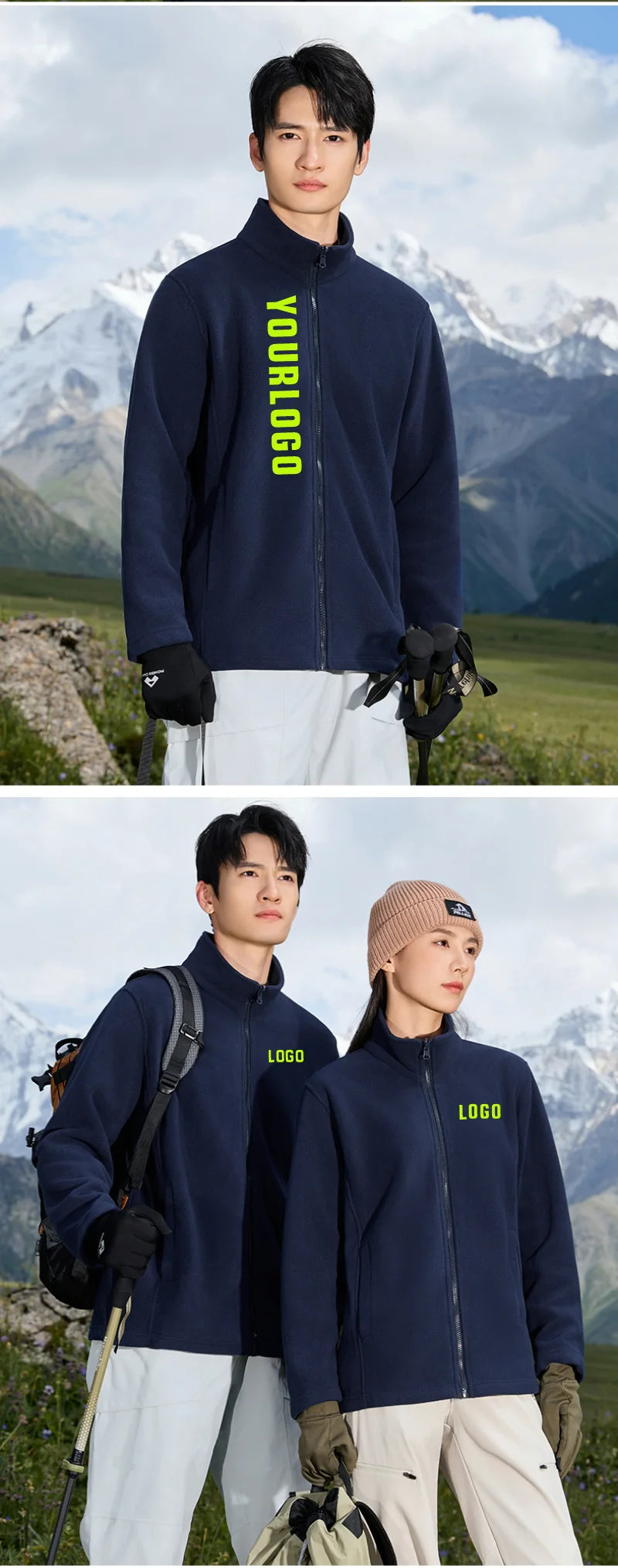 Custom Men Women's Fleece Thermal Hiking Jacket Outdoor Sports Climbing Trekking Camping Windbreaker Warm Coat For Men ﻿