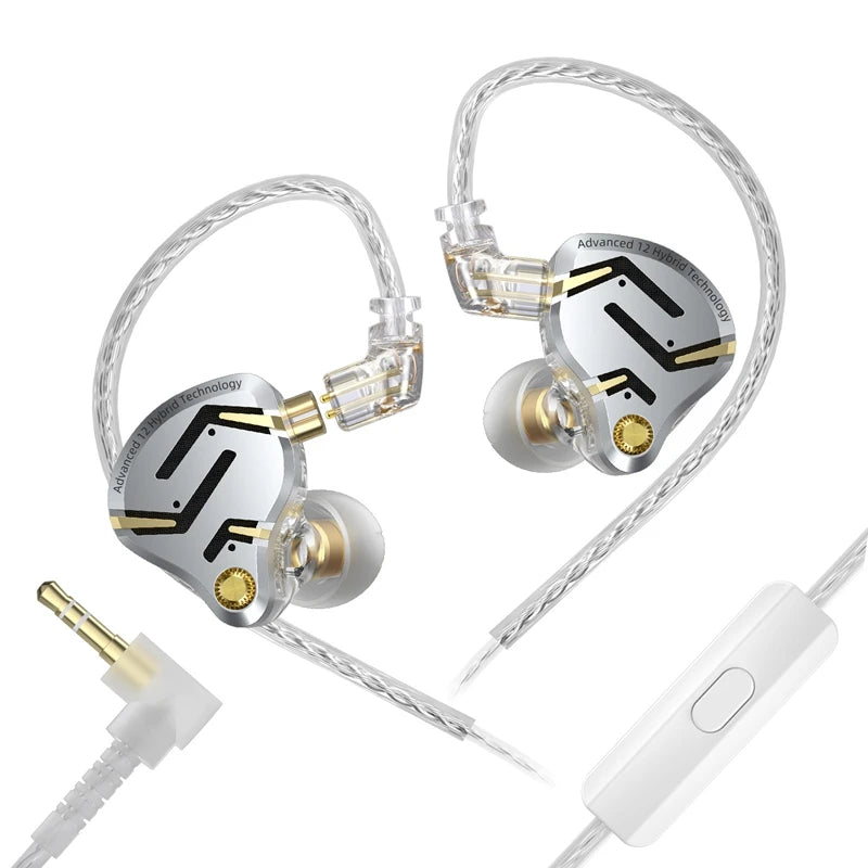 KZ ZS12 Pro 2 in-ear-hörlurar med hybridteknik och löstagbar kabel
