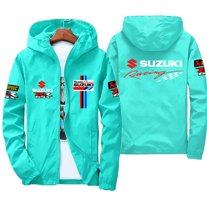 Racingjakka för Herr – Tunn Polyesterjakka med Dragkedja, Casual Sportswear i 10 Färger och Storlekar S–7XL