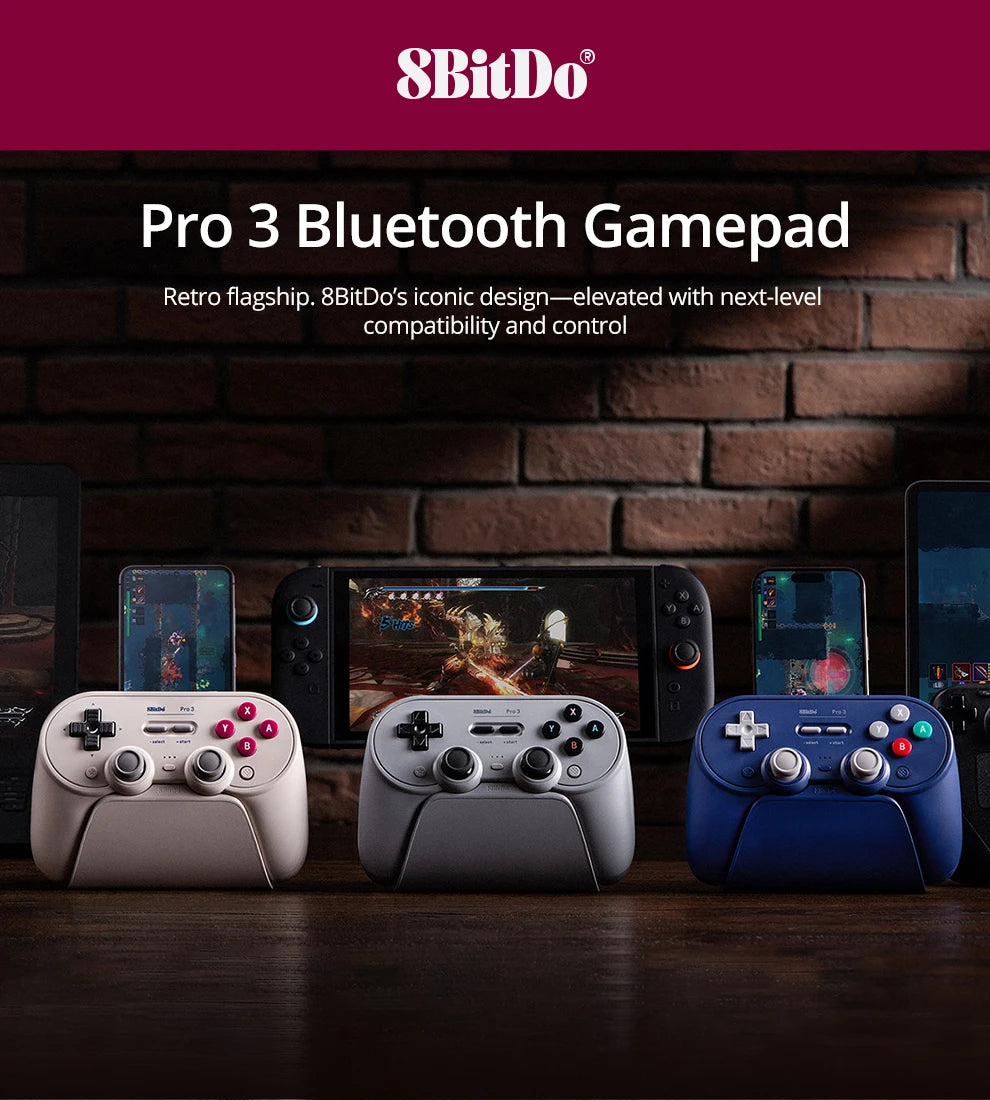 8BitDo Pro 3 Bluetooth Game Controller Wireless Gamepad with TMR Joysticks for NS Nintendo Switch 2, PC Windows, ANDROID, iOS
