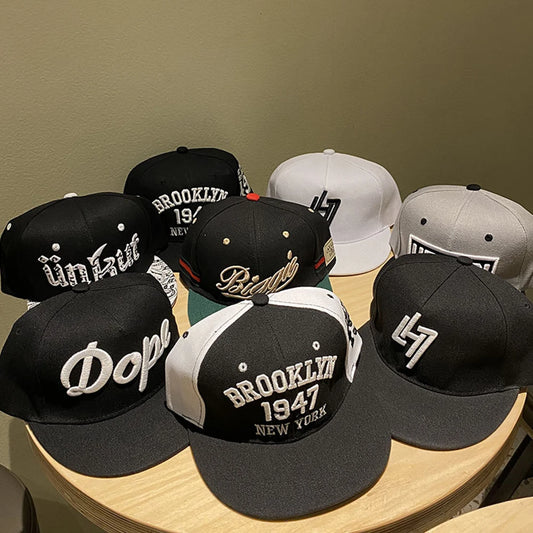 Hip Hop Embroidery Flat Brim Adjustable Caps Hats Snapback Bone New York Brooklyn Trucker Men Bill Brooklyn Plain Visor Brim Era