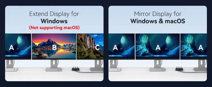 MZX MST-splitter för tre skärmar, DisplayPort eller USB-C