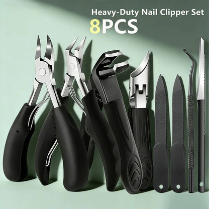 1/9pcs Professional Heavy Duty Nail Care Tool Set - Wide Jaw Nail Clippers with Convex for Thick Ingrown Toenails & Fingernails
