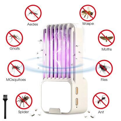 Electric Mosquito Trap USB 3 Adjustable Modes Plug-in Bug Zapper Night Light Indoor Pest Control for Bedroom Kitchen