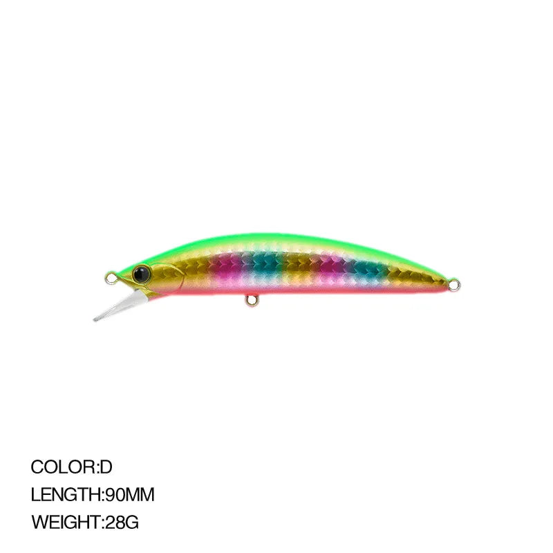 Sunken Minnow Swinger Bait 90mm 28g Hot Type Fishing Kit Bait Fishing Gear Hard Bait 3D Eye Long Cast Crank Bait Fishing