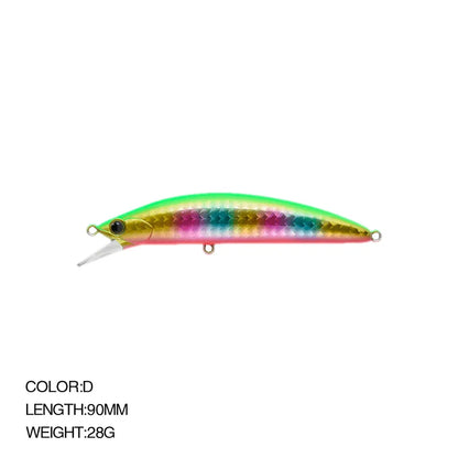 Sunken Minnow Swinger Bait 90mm 28g Hot Type Fishing Kit Bait Fishing Gear Hard Bait 3D Eye Long Cast Crank Bait Fishing
