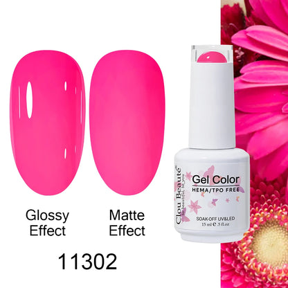 Clou Beaute Gel Nail Polish Neon Brown Royal Blue Red Green Pastal Nude Nail Art Varnishes Gel Lacquer Top Coat UV Gel Nail