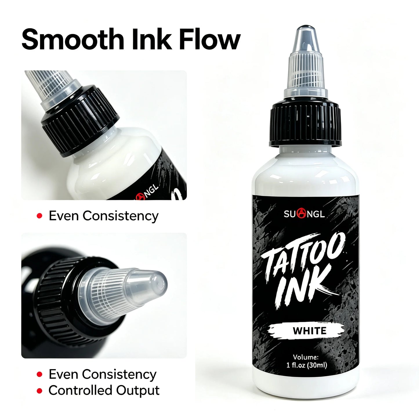 SUANGL Tattoo Ink White 60ml Colorant Black White Tattoo Ink High Quality Professional Tattoo Supplies