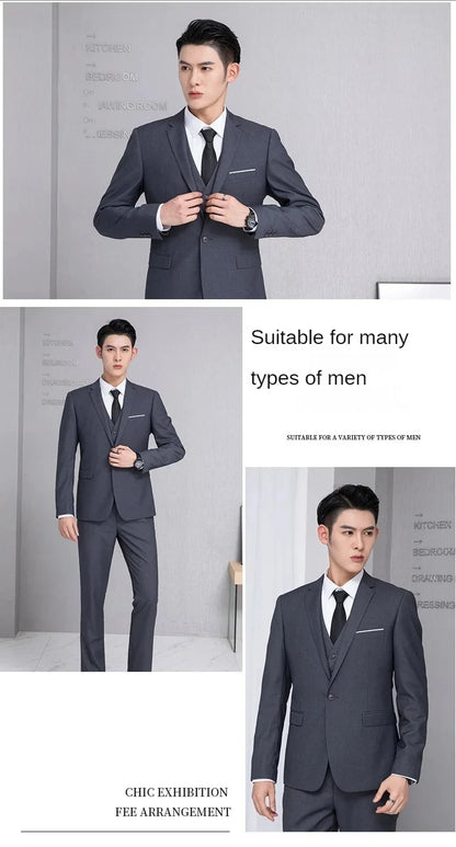 High Quality Men Suits For Wedding 2 Pieces 3 Sets Blazers Stretch Elegant Formal Jackets Vest Pants Full 2025 Tailored Costume