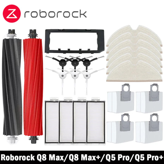 Reservdelar till Roborock Q8 Max & Q5 Pro – Börstar, Filter, Mopp & Dammpåsar