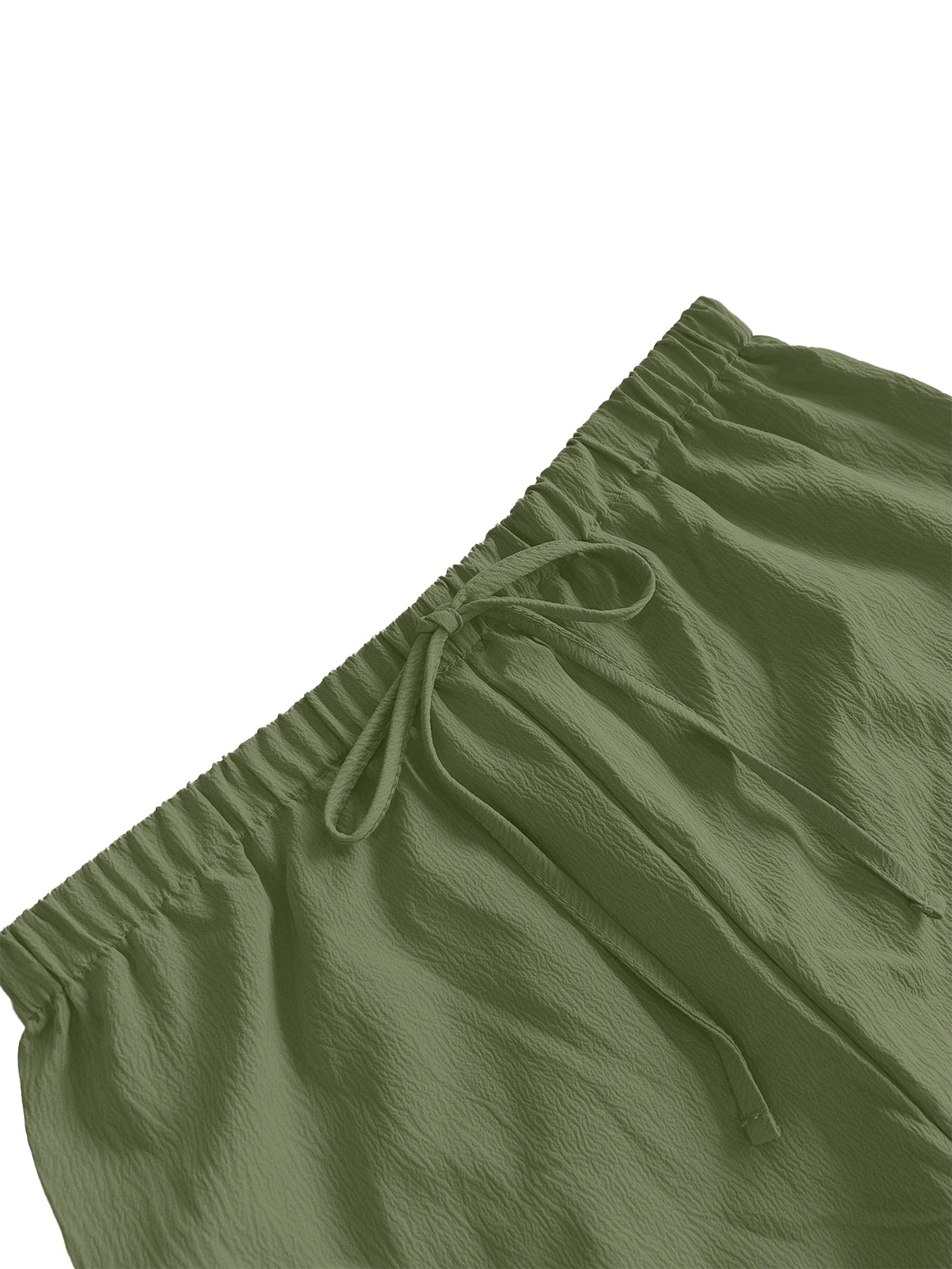 Dam Wide Leg Byxor Knälång – Elastisk Midja Dragsko Casual Vår/Sommar, 5 Färger S–XXL