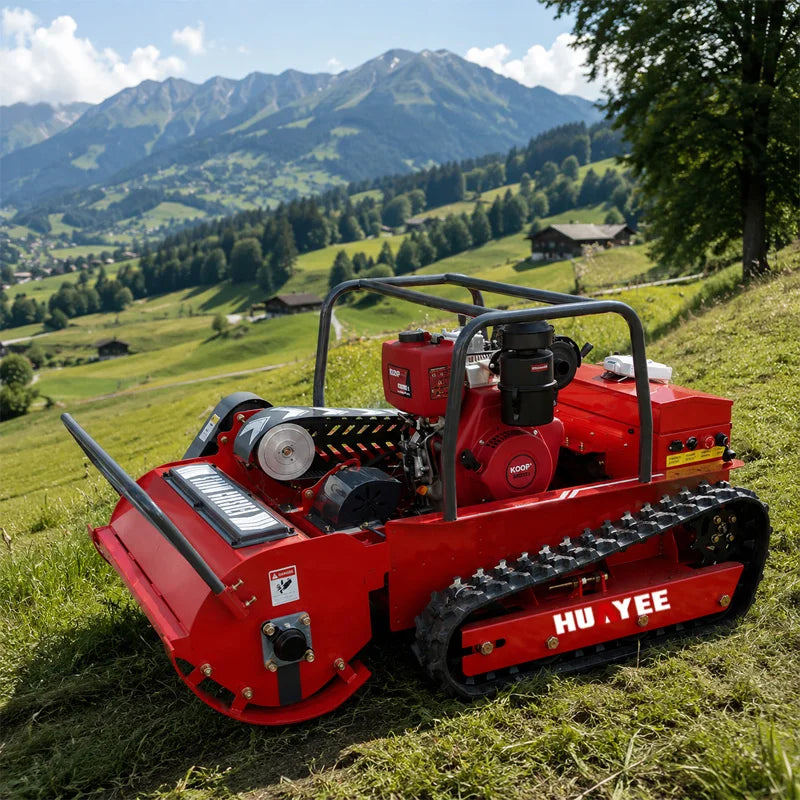 Fjärrstyrd terränggräsklippare med banddrift