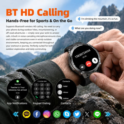 New T-RX6 Ultra Outdoor Sports Smart Watch GPS Compass  Barometer IP68 Waterproof Call Blood Oxygen Military Smartwatch For Men