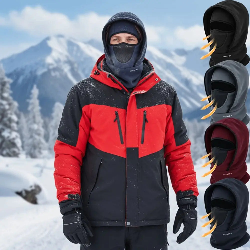 Vattentät balaklava i polarfleece med huva och halsvärmare