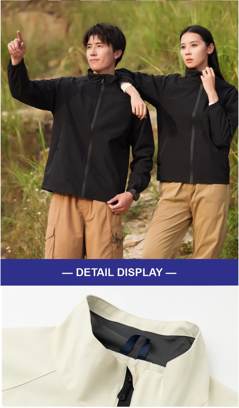 Outdoor Camping Waterproof And Windproof Stand Collar Jacket Custom Printed Embroidery Company Logo Outdoor Fishing Jacket 4xl