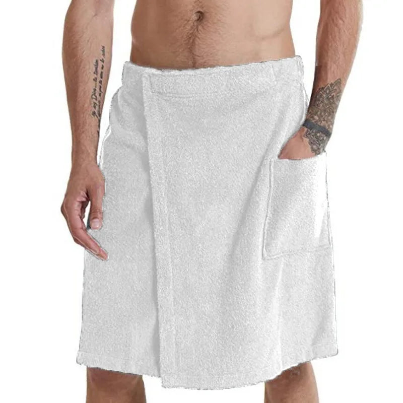 Men's Shorts 2025 Wearable Bath Towel Bathhouse Shower Room Bathrobe Pocket Bath Towel Clothing