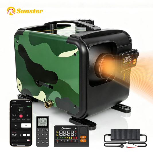 Sunster TP B3 dieselluftvärmare med LCD, Bluetooth och 5-liters tank