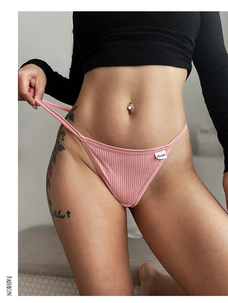 Cotton  Sexy Women's Panties Simple Thongs Lingerie Briefs Female Underwear Sports G-Strings Hot T-Back Breathable Underpants