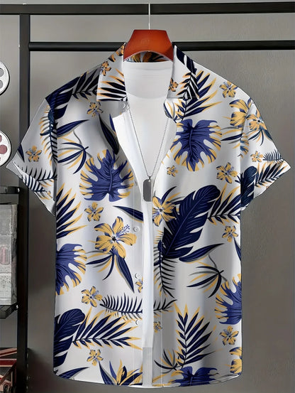 New Men's 3D Printed Hawaiian Shirt Loose Short-Sleeved Family Wear Parents and Children Shirts Beach Vacation Kids's Clothing