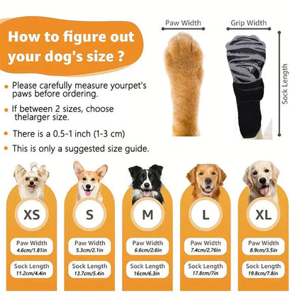 Premium Non-Slip Dog Socks Extra-Thick Grip for Prevents Slipping Licking Protects Dog Paws Ideal for Small Medium Large Dogs