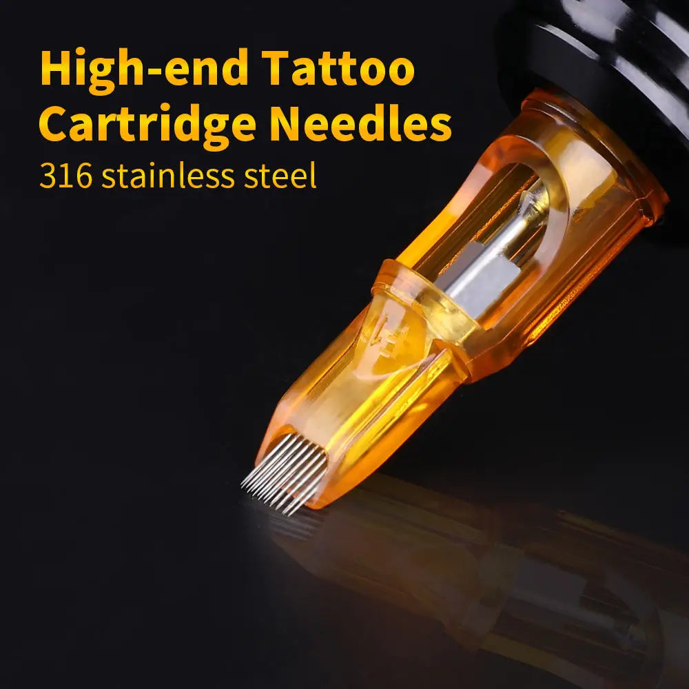 20pcs Yellow Dragonfly Tattoo Cartridge Needle 1 3 5 7 9 11 13 14 15 RL RM RS M1 For Tattoo Machine Pen Needle Accessories