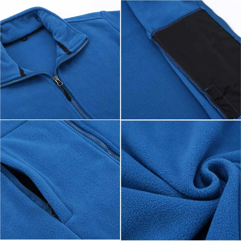 Herr/Dam Fleecejacka Vinter 2026 – Anpassningsbar Tryck Vandring Camping Outdoor S–4XL 6 Färger